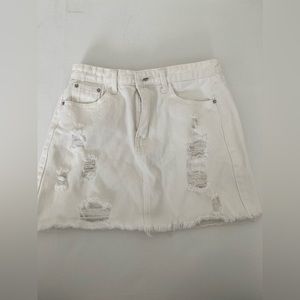 White Denim Skirt